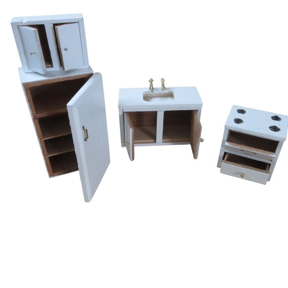 Chadwick Miller White Wooden 4pc Wooden Miniature Kitchen Set #93744 - Picture 1 of 11